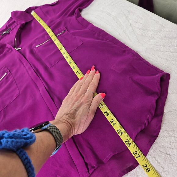 Kut from the Kloth full zip front blouse Medium purple - Picture 14 of 16